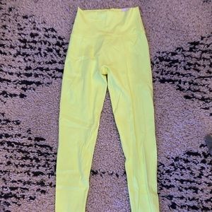 neon yellow aerie leggings